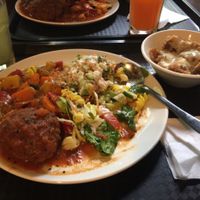 kofta, curry and salads and halwa at Gopals in Melbourne