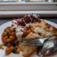 lasagna special and the window seat at Gopals in Melbourne