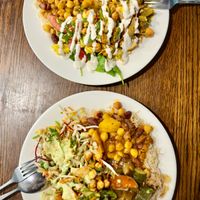 Two orders - two curries, 2 salads and rice at Gopals in Melbourne