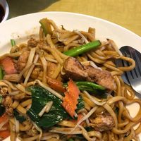 fried noodles with mock chicken at Utopia in Northbridge