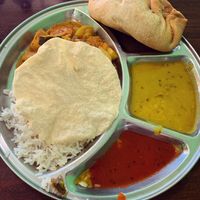 Vegan combo with pasty at Govinda's Restaurant in Northbridge