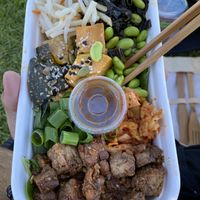 Tempeh Brown Rice bowl (bibimbap) at Manna Wholefoods Cafe in South Fremantle