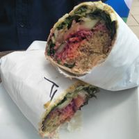 Falafel wrap at Manna Wholefoods Cafe in South Fremantle