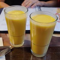 Mango lassi at Bio Bistro Spicy Spices in Salzburg