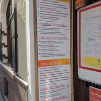 Schild wurde heute frisch aufgestellt at Bio Bistro Spicy Spices in Salzburg