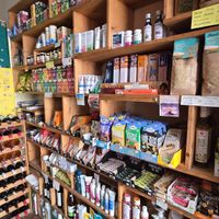 small shop inside at Bio Bistro Spicy Spices in Salzburg