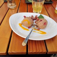 Chocolate mousse with cardamom - vegan 
Came presented like this which i found funny at Hollerei in Vienna