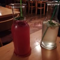 Pomegranate and cucumber lemonades at Hollerei in Vienna
