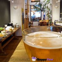Goliath Blonde and view of Buffet at Dolma at Dolma in Brussels