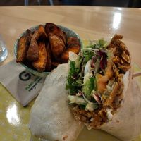 Sweet potato wedges with Greenway kebab wrap at Greenway in Ghent