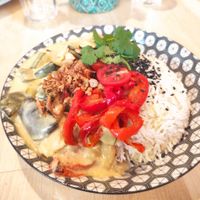 Vegan chicken curry at Greenway in Ghent