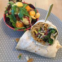 Kebabwrap with side salad at Greenway in Ghent