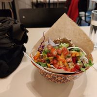 Pita with falafel, very tasty at Greenway in Ghent