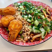 Crispy Drumz Udon Bowl.
Very tasty! € 16.5 at Greenway in Ghent