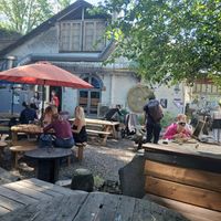 Outdoor seating at Morgenstedet in Copenhagen