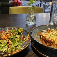 Half eaten gnocci & side salad  at Food For Friends in Brighton