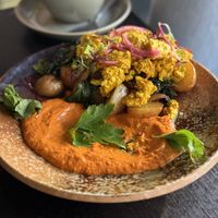 Romanesco Hash with Scrambled Tofu  at Food For Friends in Brighton