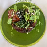 Spinach rosti with teriyaki tofuu  at Terre a Terre in Brighton