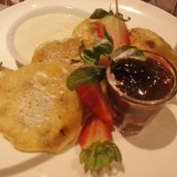 Drop scones with oat cream and jam, Terre a Terre Vegan cream tea at Terre a Terre in Brighton