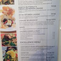Menu at Rainbow Vegetarian Cafe in Cambridge