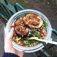 Aubergine pot at Arjuna Wholefoods Ltd in Cambridge