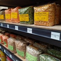 Items packed in compostable packaging by Daily Bread staff at Daily Bread Co-operative in Cambridge