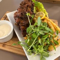 banana blossom fish and chips   at The Warehouse Cafe in Birmingham