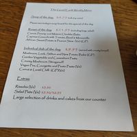 Menu at The Good Earth in Leicester