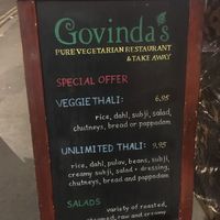 Front sign at Govinda's in London