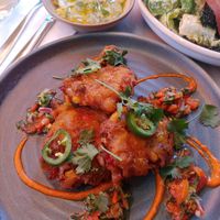 Corn patties at Mildreds - Soho in London