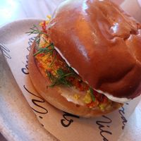 Scrambled tofu bun at Mildreds - Soho in London