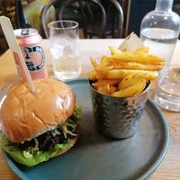 Hoi sin duk bun and fries at Mildreds - Soho in London