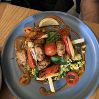 Chicken skewers  at Mildreds - Soho in London