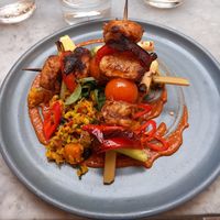 Shish kebab at Mildreds - Soho in London