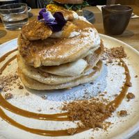 Banana biscoff pancakes   at Mildreds - Soho in London