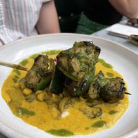 ‘Chicken’ skewer   at Mildreds - Soho in London