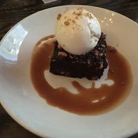 Salted caramel brownie at Mildreds - Soho in London