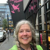 Outside Madam Mildreds after a great meal! at Mildreds - Soho in London