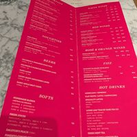 Drinks menu at Mildreds - Soho in London