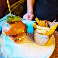 Korean fried chicken sandwich at Mildreds - Soho in London