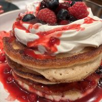 Pancakes with berries  at Mildreds - Soho in London