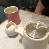 Pot of tea with oat milk at Mildreds - Soho in London
