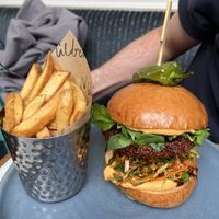 Korean burger   at Mildreds - Soho in London