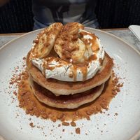 Biscoff and banana pancakes  at Mildreds - Soho in London