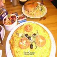 The 'vegan pizza' at Neal's Yard Cooperative in London