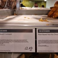 Croissants and Pain au chocolat (the vegan ones much more expensive! at Whole Foods Market - Piccadilly in London