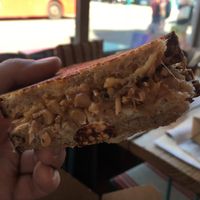 Pulled Jackfruit BBQ Toastie was yum! at The Gleaners Cafe in East London