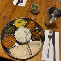 Vegan Thali spread   at Diwana Bhel Poori House in North West London