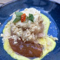 Apple and rhubarb crumble  at The Gate - Hammersmith in West London