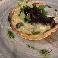 starter - three onion tart  at The Gate - Hammersmith in West London